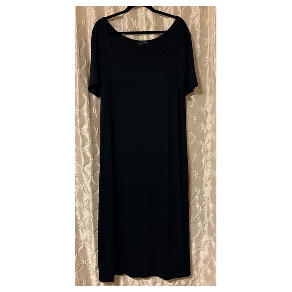 Universal Standard Blue Ribbed Tee Shirt Midi Dress - Picture 2 of 12